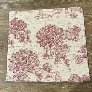 2 Pottery Barn red Toile 16x17” pillow euro sham /cover/cases pair